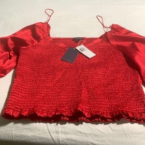 Red, full sleeve, touched top